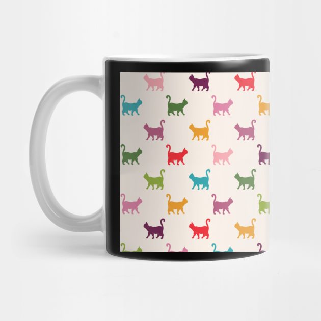 Pattern colorful cats lovers by Flipodesigner